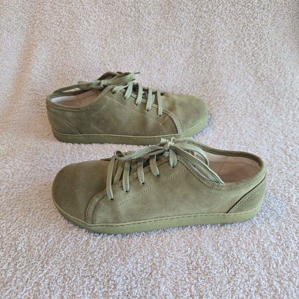 Groundies Colorado Barefoot Sneakers Olive Green Women's Size 10 Suede Boho-chic